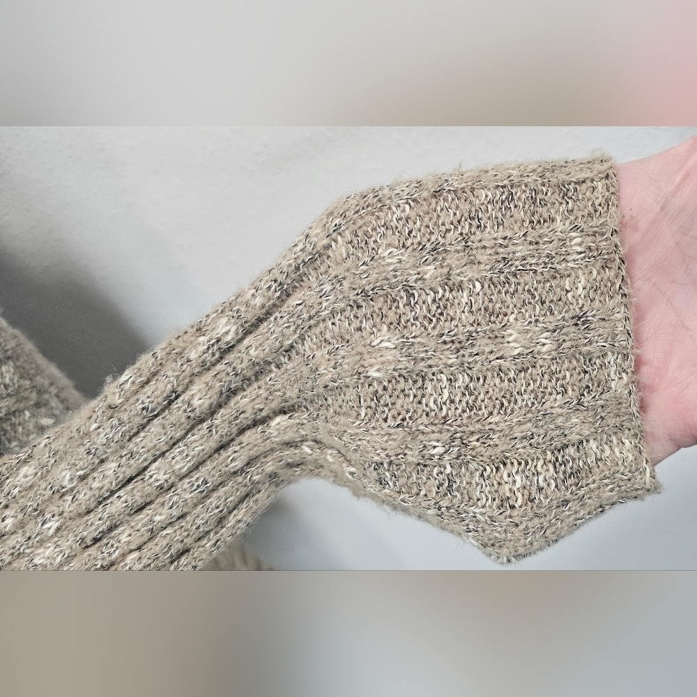 Free People Open Front Waterfall Crochet Knit Long Sleeve Layering Oatmeal Sz XS - Picture 6 of 14